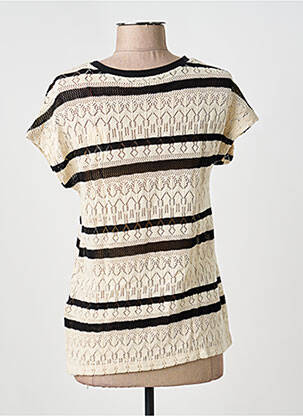 Top elasticitate mâneci scurte bej STREET ONE femeie