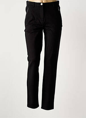 Pantalon slim țesătură poplin mărime normală negru BRANDTEX femeie
