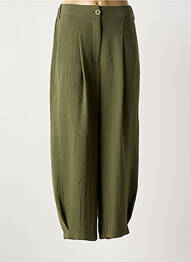 Pantalon larg țesătură poplin mărime normală verde MAT. femme