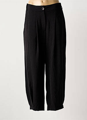 Pantalon larg țesătură poplin mărime normală negru MAT. femeie