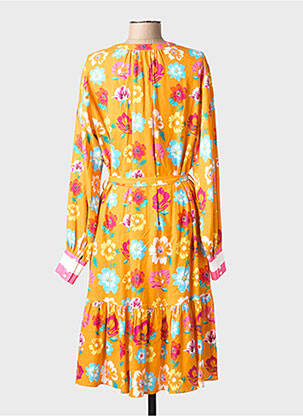 Rochie midi imprimeu floral mâneci lungi portocalie HERZEN'S ANGELEGENHEIT femeie