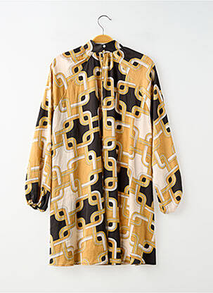 Rochie scurtă croială evazată mâneci lungi bej H&M femeie
