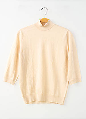 Pulover elasticitate mâneci scurte bej SANS MARQUE femeie