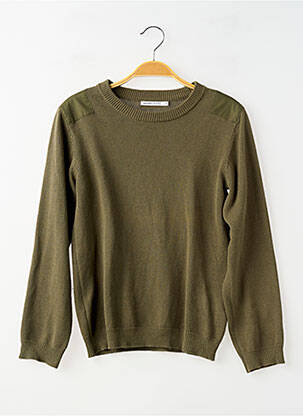 Pulover țesătură moale și aerisită mâneci lungi verde MONOPRIX garcon