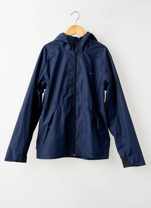 Jachetă vânt efect material satinat cu glugă albastru QUECHUA garcon