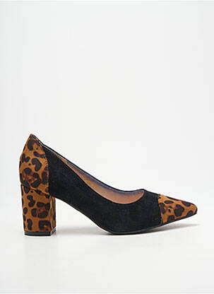 Pantofi cu toc toc pătrat toc de 7 la 9 cm negru GIVANA femeie