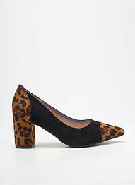 Pantofi cu toc toc pătrat toc de 7 la 9 cm negru GIVANA femme