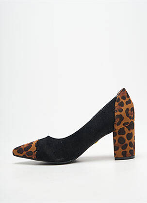 Pantofi cu toc toc pătrat toc de 7 la 9 cm negru GIVANA femeie