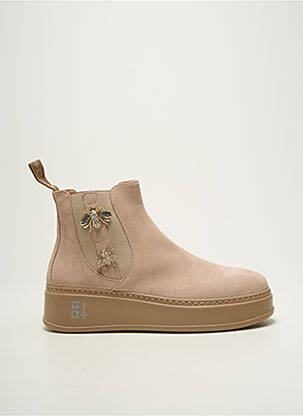Botine/ghete nubuc toc de 4 la 6 cm bej GIO+ femeie