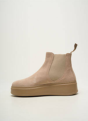 Botine/ghete nubuc toc de 4 la 6 cm bej GIO+ femeie
