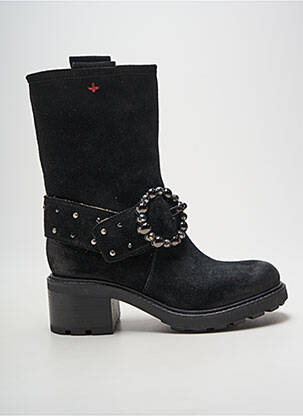 Botine/ghete nubuc toc de 4 la 6 cm negru GIO+ femeie