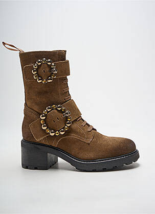 Botine/ghete nubuc toc de 4 la 6 cm maro GIO+ femeie