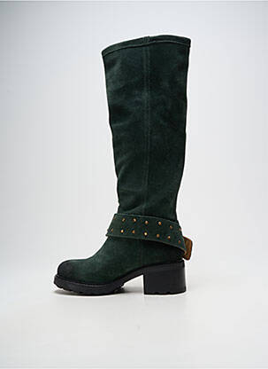 Cizme nubuc toc de 4 la 6 cm verde GIO+ femeie
