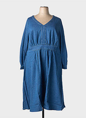 Rochie midi croială fluidă mâneci lungi albastru SHEEGO femeie