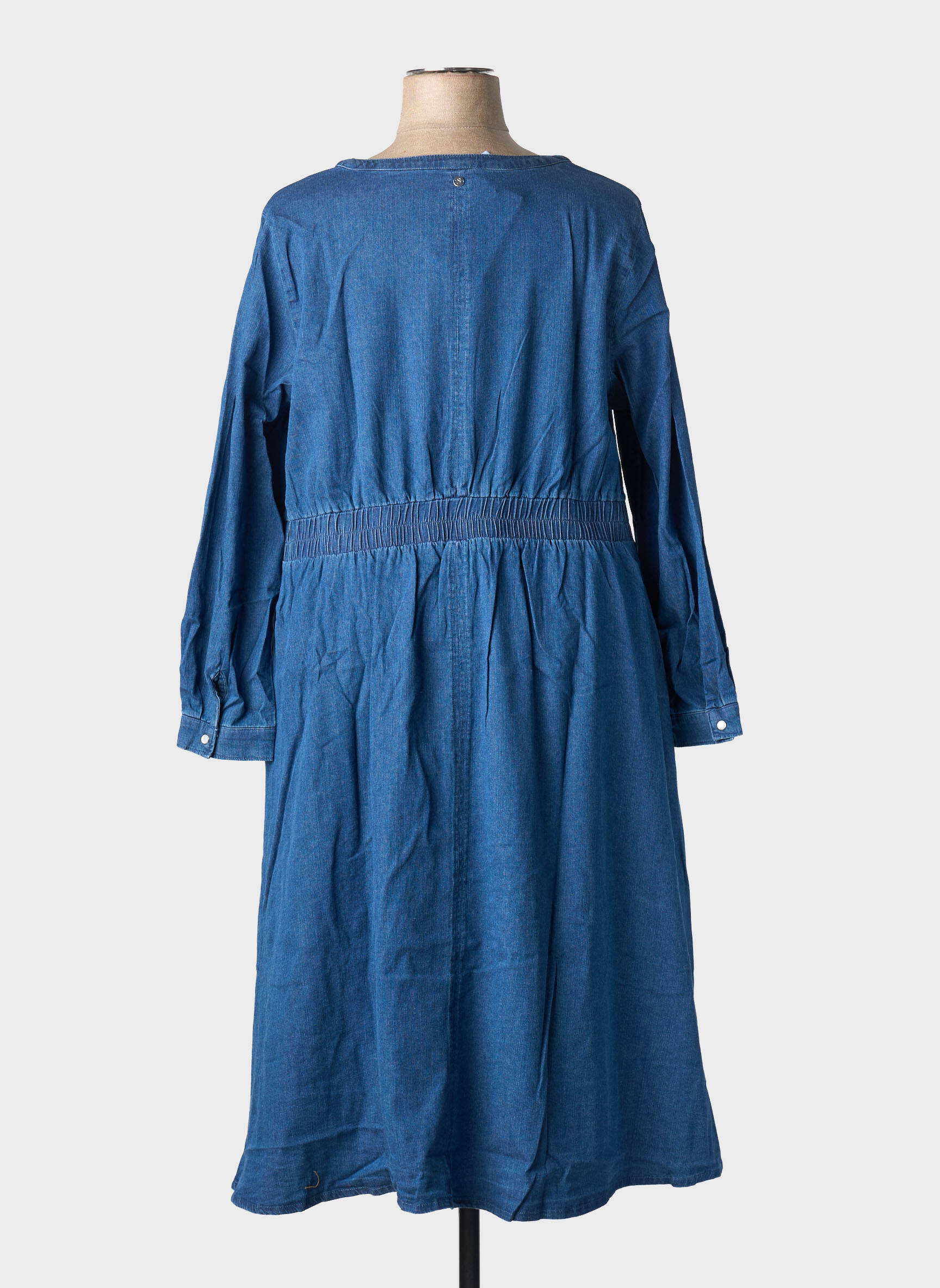 Rochie midi croială fluidă mâneci lungi albastru SHEEGO femeie