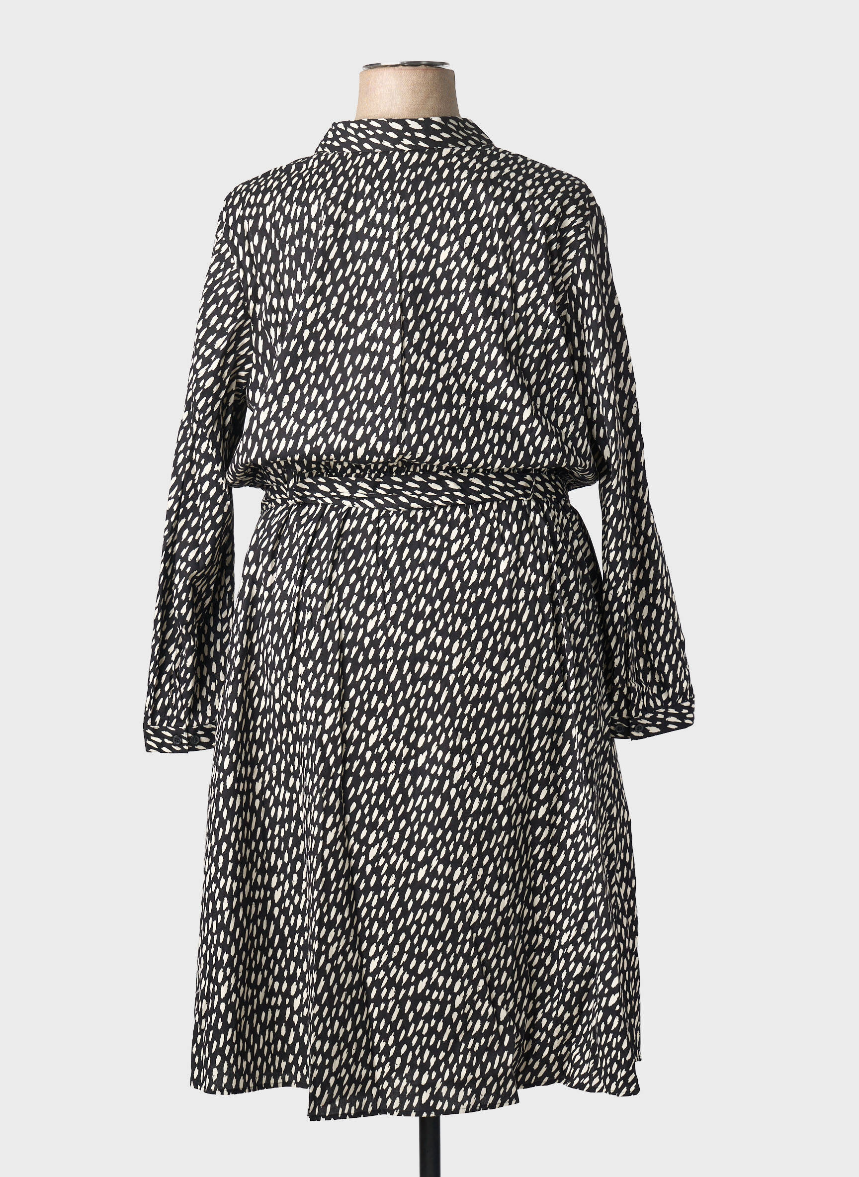 Rochie midi imprimeu fantezie mâneci lungi negru SHEEGO femeie