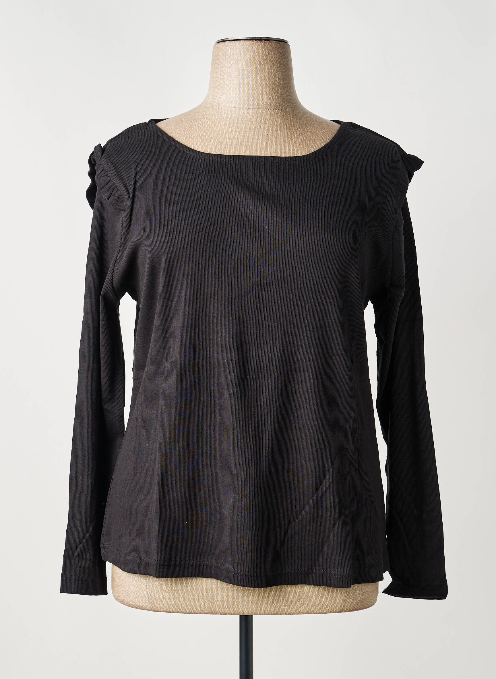 Tricou mâneci lungi mâneci lungi negru SHEEGO femeie