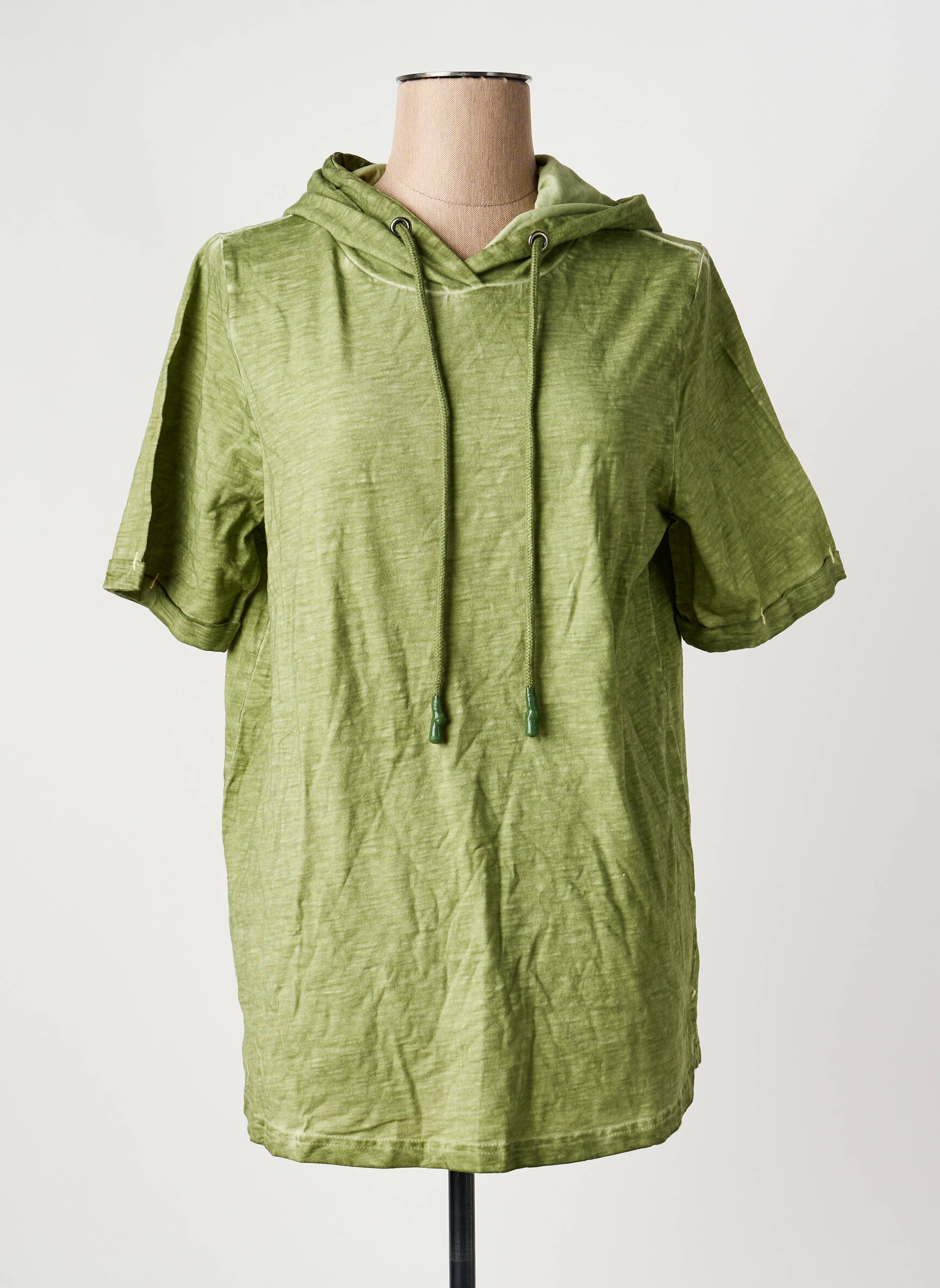 Tricou croială dreaptă mâneci scurte verde SHEEGO femeie
