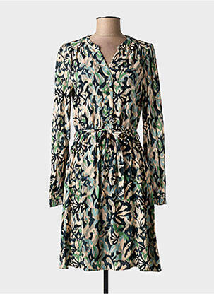 Rochie midi croială fluidă mâneci lungi verde C'EST BEAU LA VIE femeie