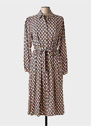Rochie midi croială fluidă mâneci lungi bej C'EST BEAU LA VIE femeie