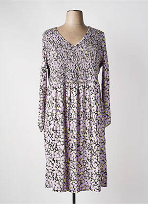 Rochie midi imprimeu floral mâneci lungi violet SHEEGO femeie