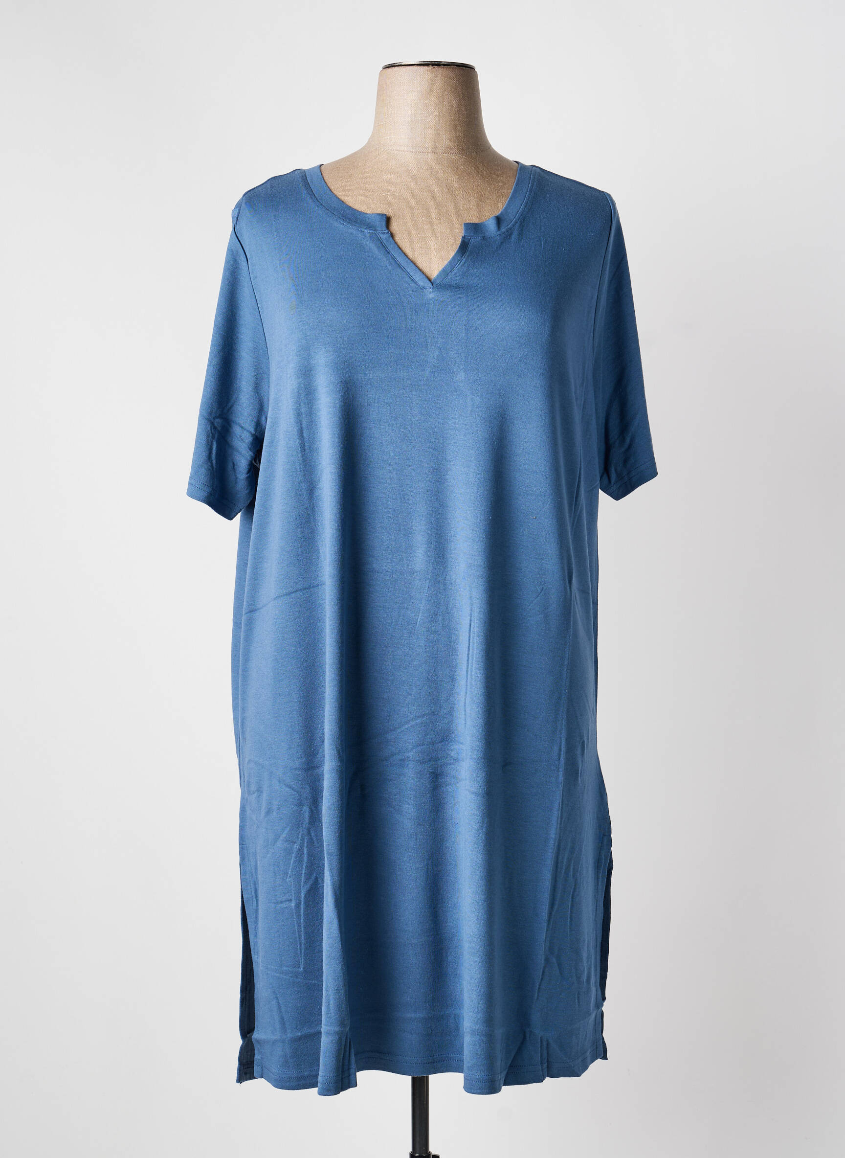 Rochie midi mâneci scurte mâneci scurte albastru SHEEGO femeie