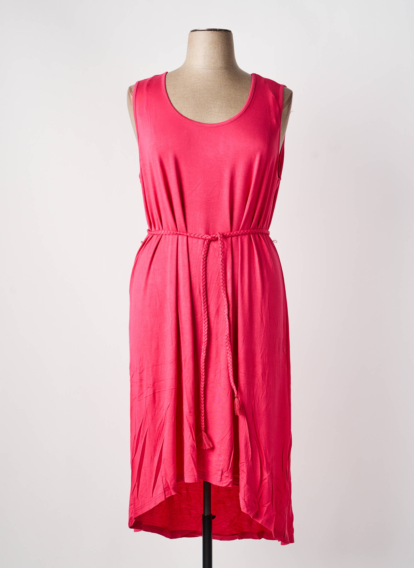Rochie midi croială fluidă fără mâneci roz SHEEGO femeie