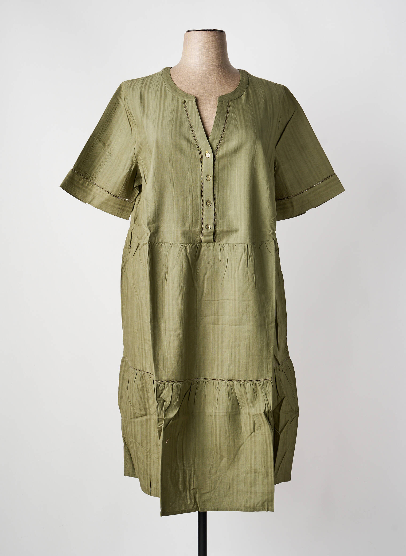 Rochie midi mâneci lungi mâneci lungi verde SHEEGO femeie