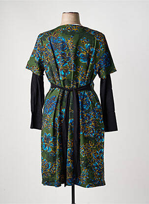Rochie midi imprimeu floral mâneci lungi verde SHEEGO femeie