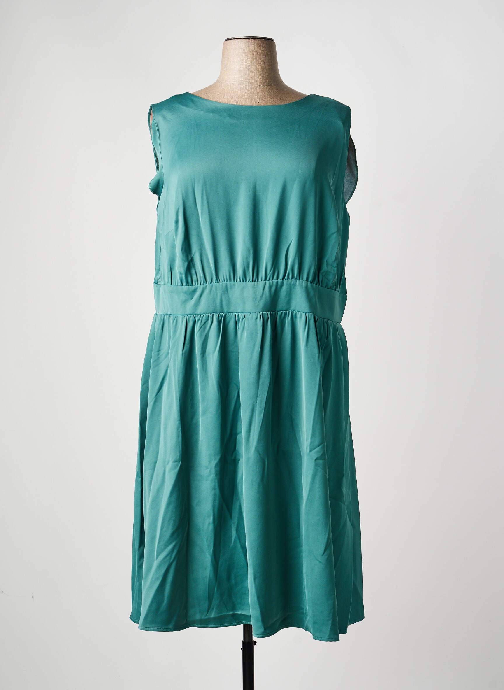 Rochie midi croială fluidă fără mâneci verde SHEEGO femeie
