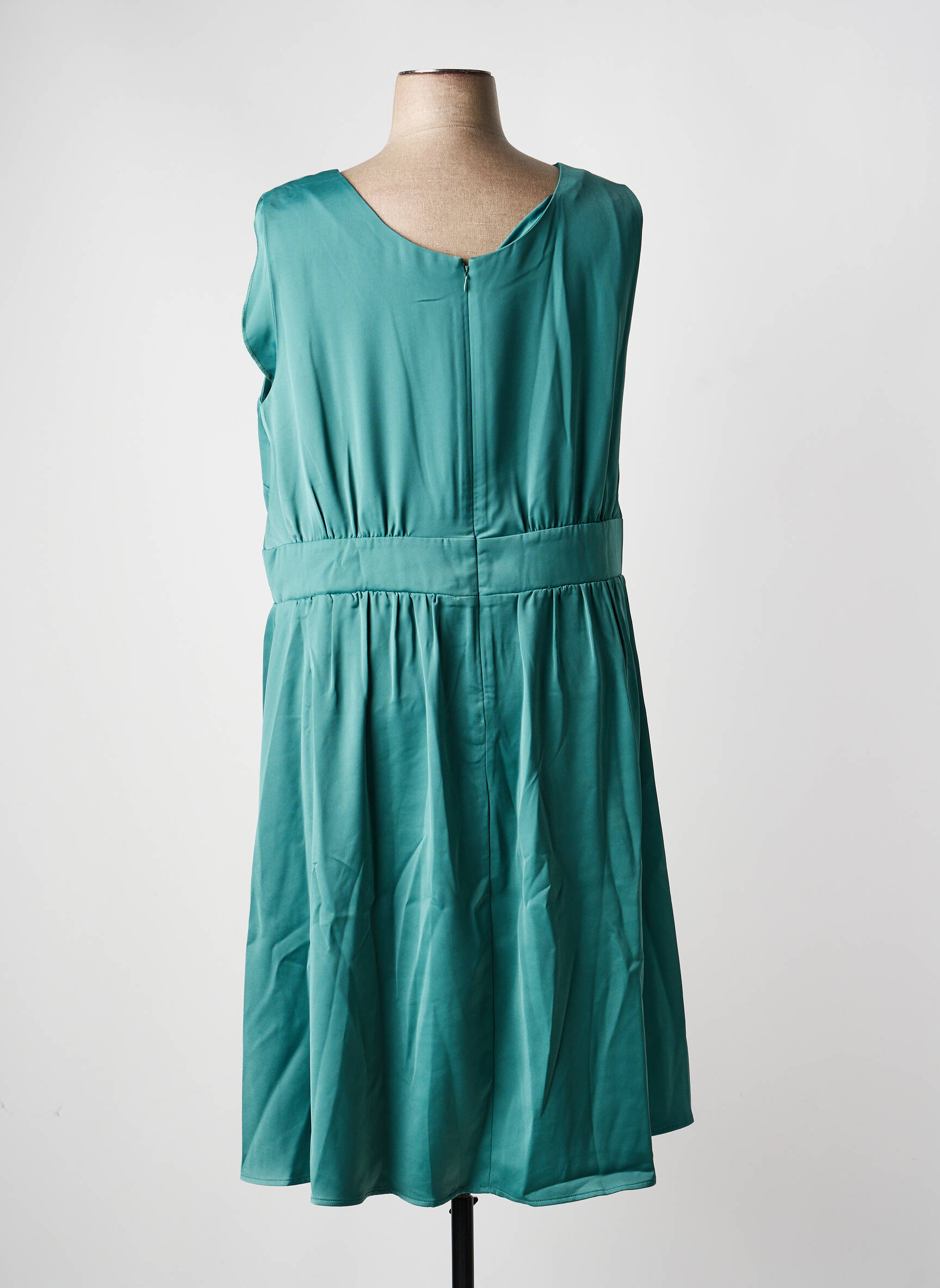 Rochie midi croială fluidă fără mâneci verde SHEEGO femeie