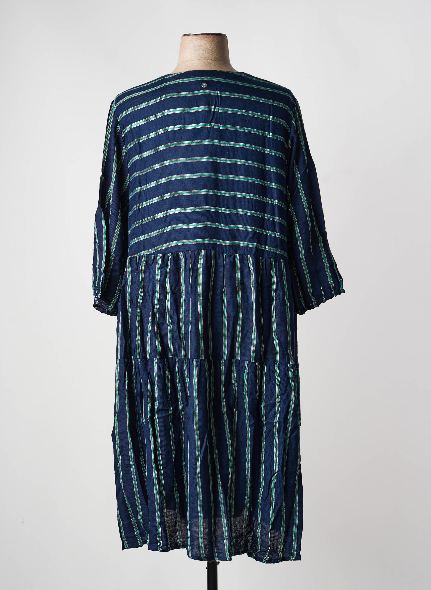 Rochie midi croială fluidă mâneci lungi albastru SHEEGO femeie