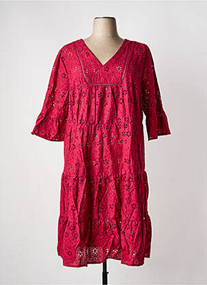 Rochie midi croială fluidă mâneci lungi roz SHEEGO femeie