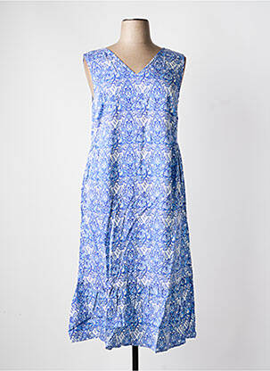 Rochie midi croială fluidă fără mâneci albastru SHEEGO femeie