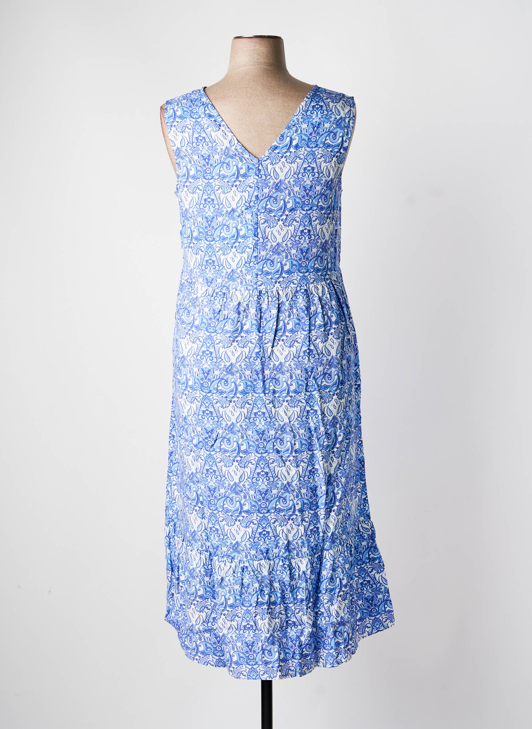 Rochie midi croială fluidă fără mâneci albastru SHEEGO femeie