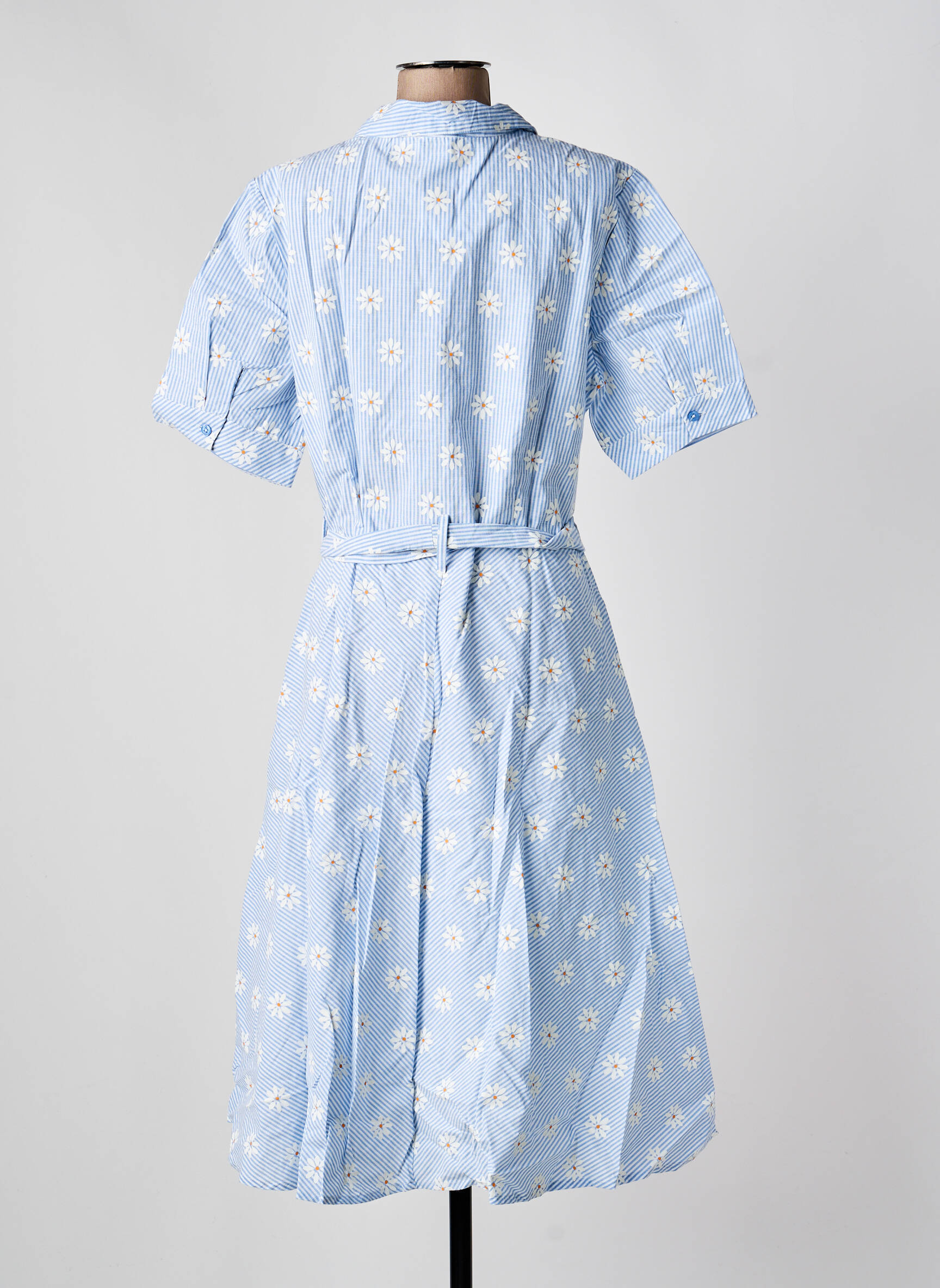 Rochie lungă mâneci scurte mâneci scurte albastru SHEEGO femeie