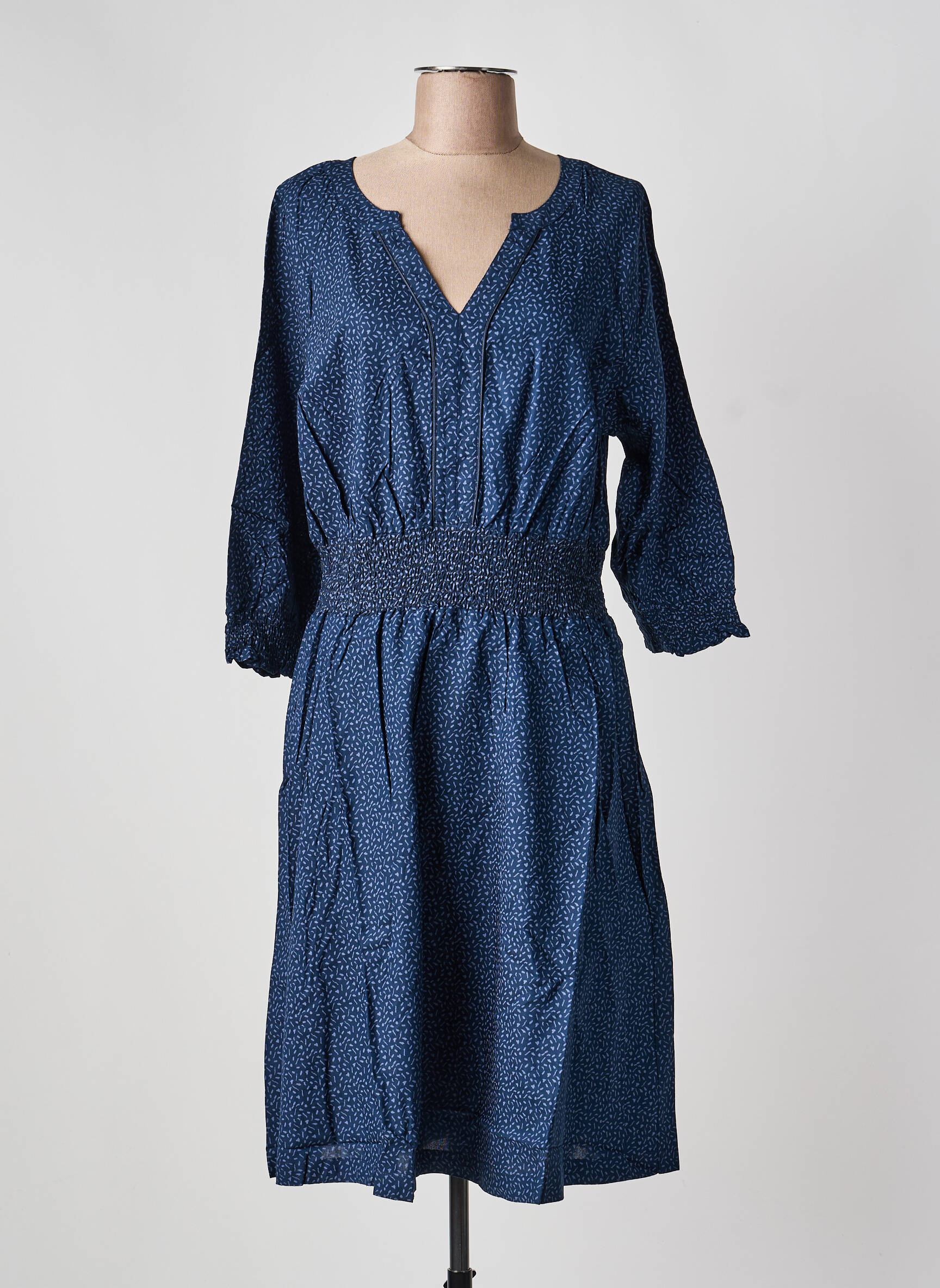 Rochie midi croială fluidă mâneci lungi albastru SHEEGO femeie