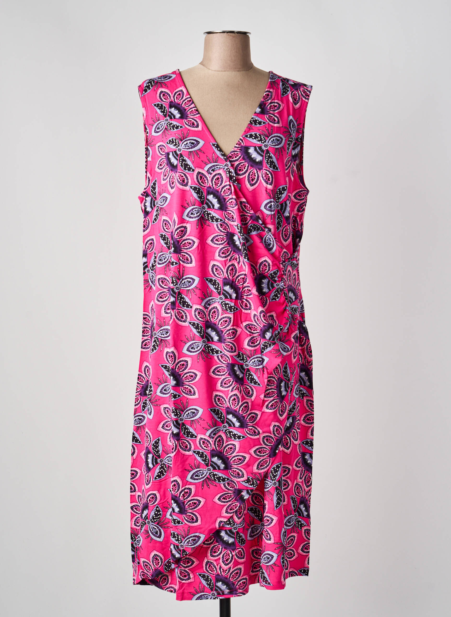 Rochie midi imprimeu floral fără mâneci roz SHEEGO femeie
