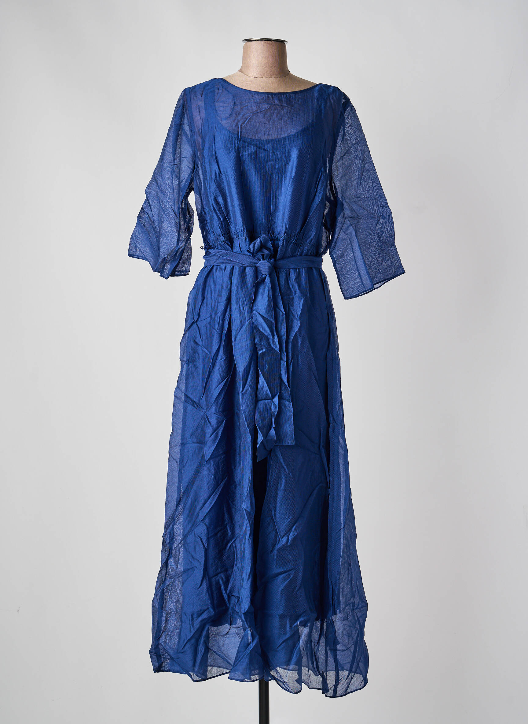 Rochie lungă mâneci lungi mâneci lungi albastru SHEEGO femeie