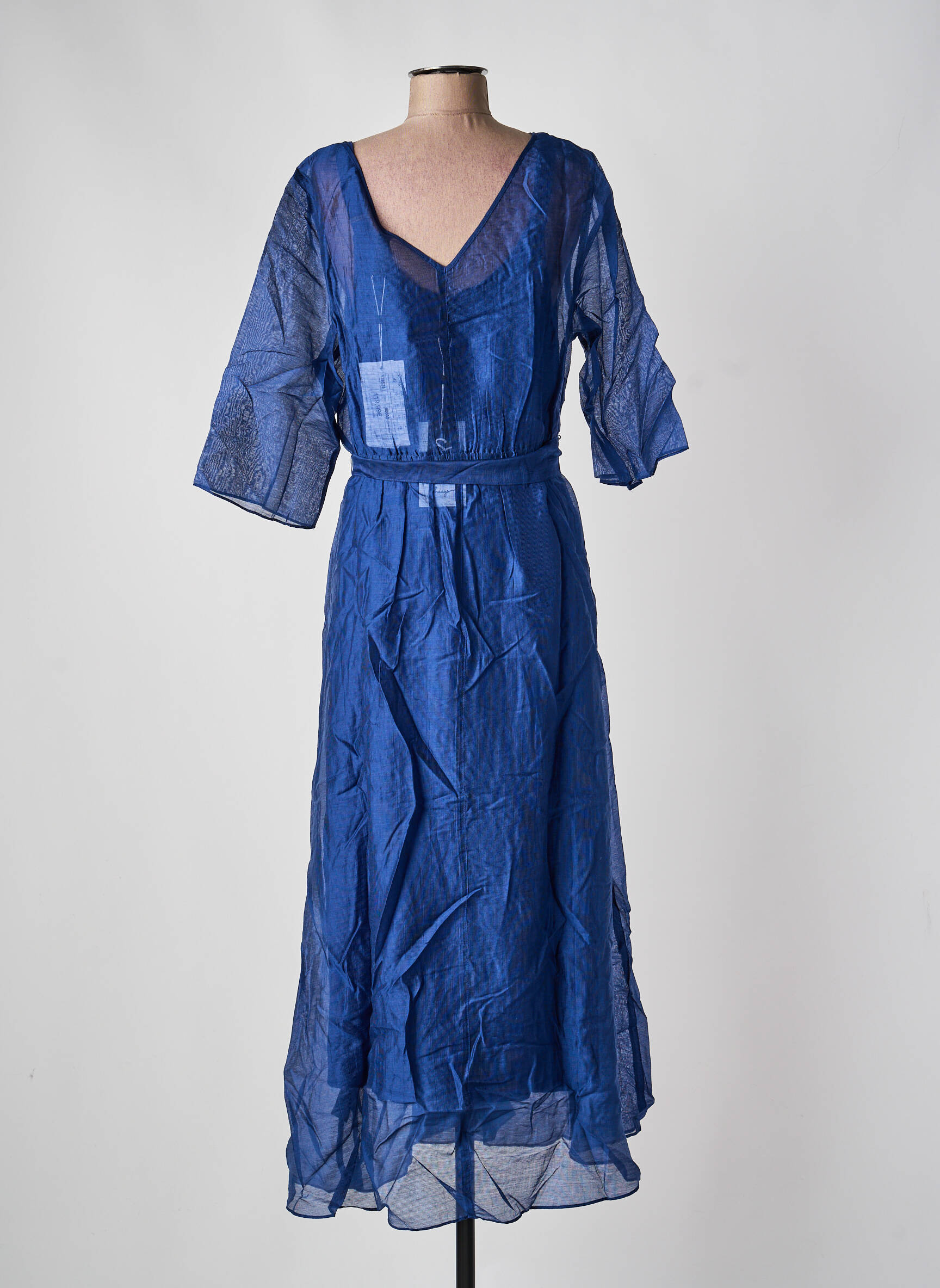 Rochie lungă mâneci lungi mâneci lungi albastru SHEEGO femeie