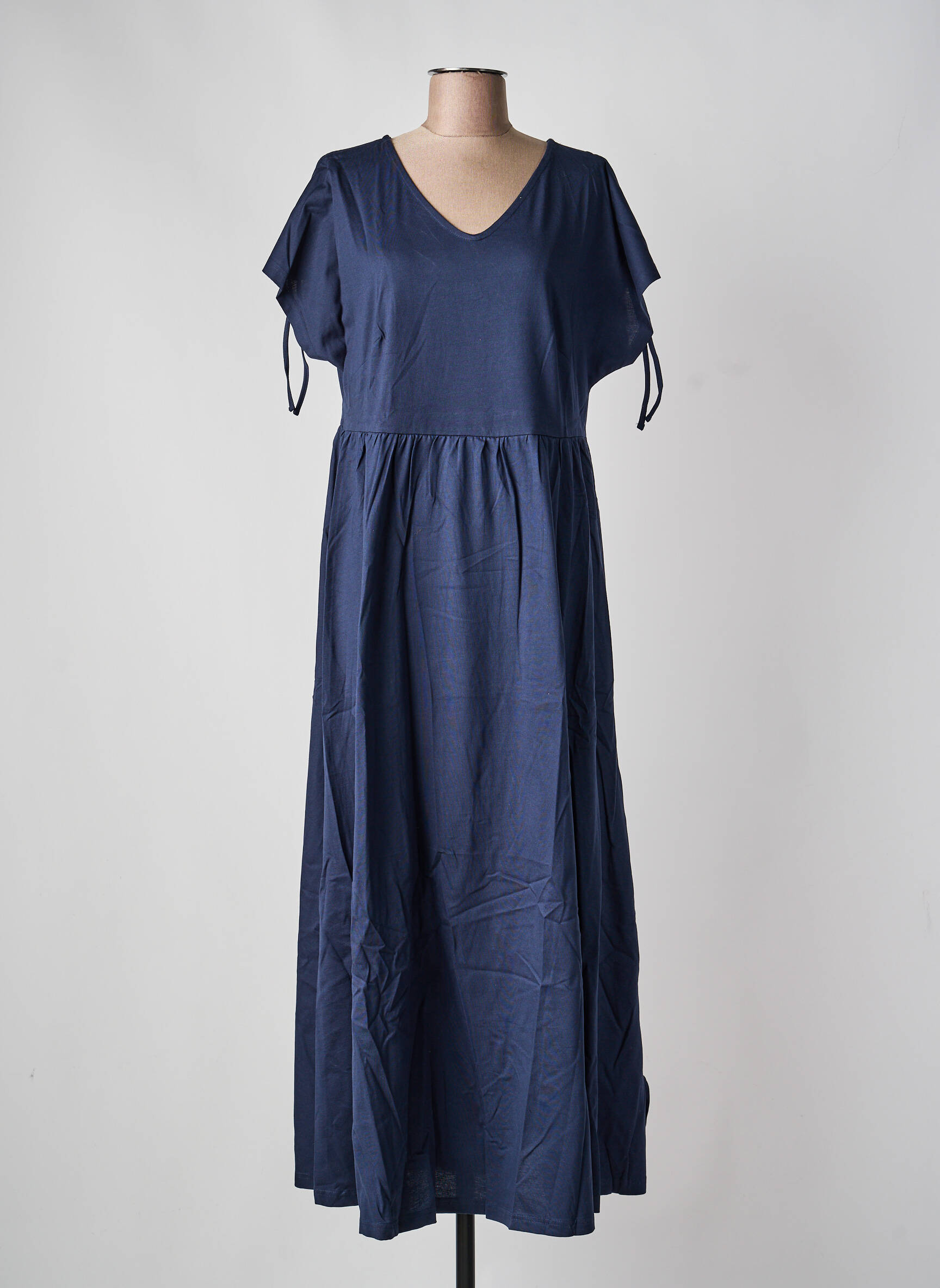 Rochie lungă mâneci scurte mâneci scurte albastru SHEEGO femeie