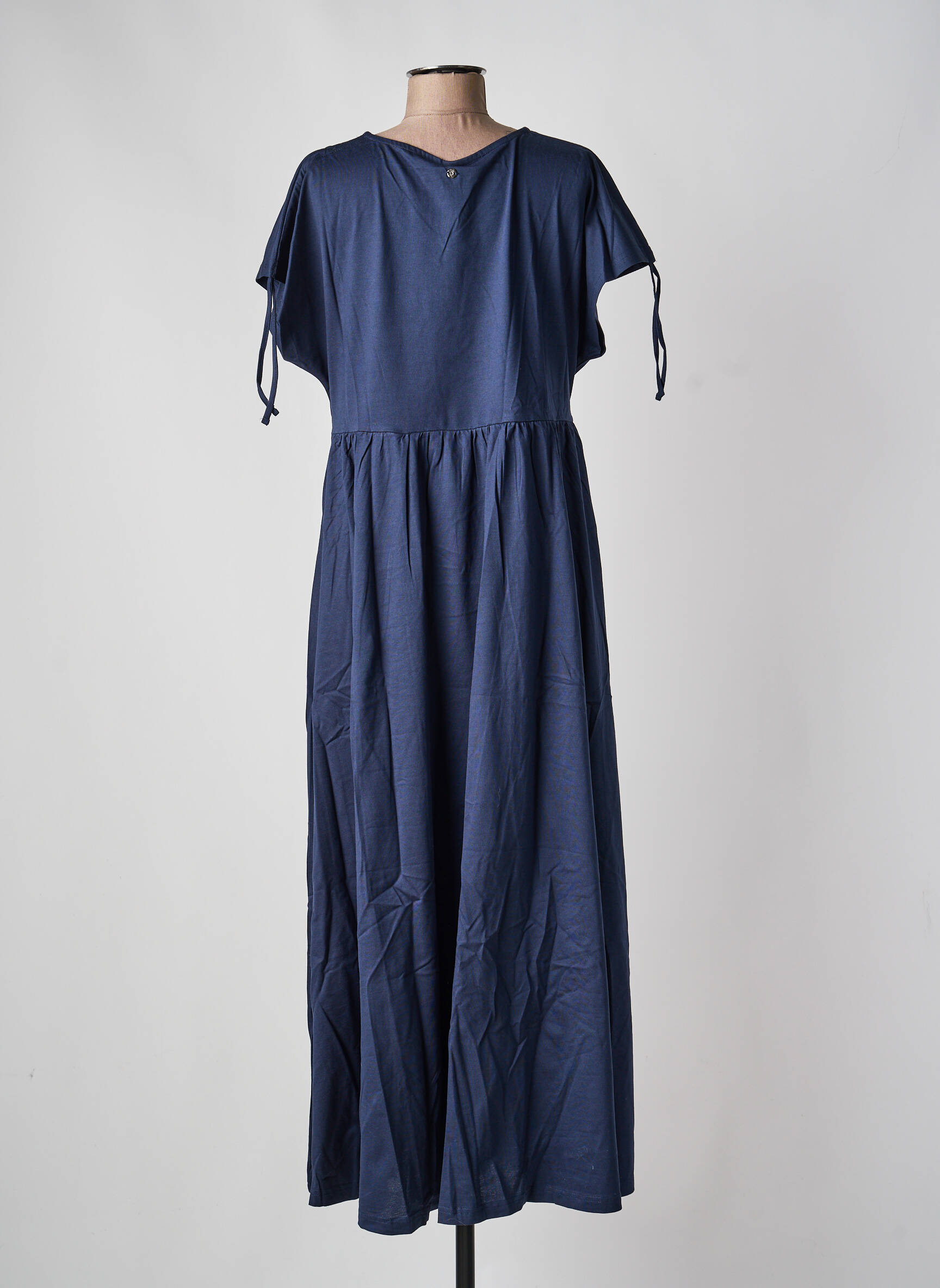 Rochie lungă mâneci scurte mâneci scurte albastru SHEEGO femeie