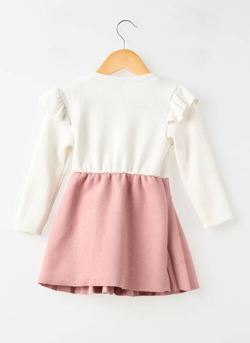 Rochie midi guler rotund mâneci lungi roz !OHO! fille