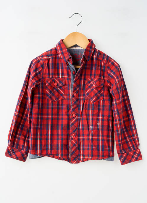 Cămașă cu mâneci lungi țesătură poplin roșu SANS MARQUE garcon