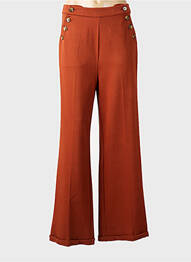 Pantalon larg croială largă maro KING LOUIE femme