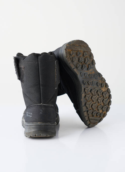 Cizme închidere cu arici toc mic negru QUECHUA garcon