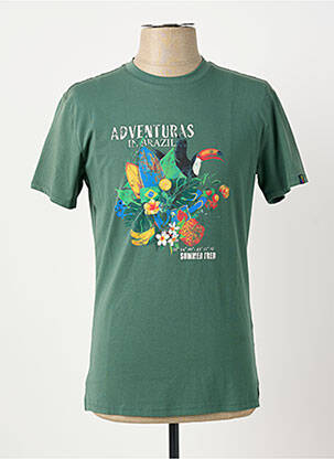 Tricou croială cambrată mâneci scurte verde A FISH NAMED FRED bărbat