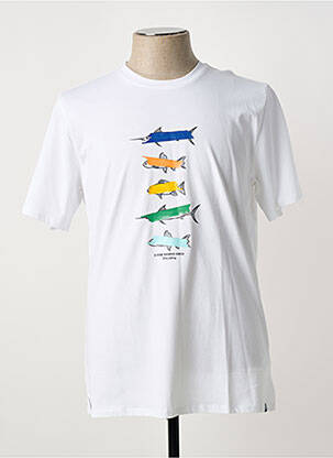 Tricou croială cambrată mâneci scurte alb A FISH NAMED FRED bărbat
