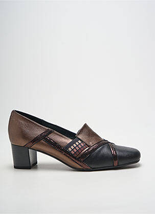 Mocasini material neted toc de 4 la 6 cm maro INEA femeie