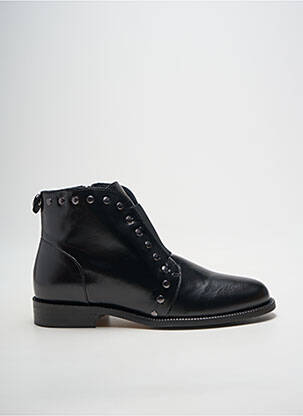 Botine/ghete țesătură satinată toc plat până la 3 cm negru MAROLI femeie